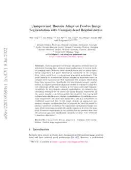 Unsupervised Domain Adaptive Fundus Image Segmentation with
  Category-level Regularization