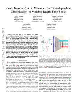 Convolutional Neural Networks for Time-dependent Classification of
  Variable-length Time Series