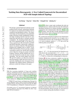 Tackling Data Heterogeneity: A New Unified Framework for Decentralized
  SGD with Sample-induced Topology