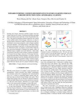 Towards Intrinsic Common Discriminative Features Learning for Face
  Forgery Detection using Adversarial Learning