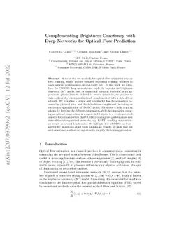 Complementing Brightness Constancy with Deep Networks for Optical Flow
  Prediction