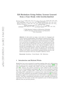 XR Hackathon Going Online: Lessons Learned from a Case Study with
  Goethe-Institut