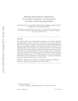 Bayesian multi-objective optimization for stochastic simulators: an
  extension of the Pareto Active Learning method