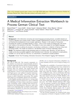 A Medical Information Extraction Workbench to Process German Clinical
  Text