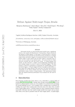 Defense Against Multi-target Trojan Attacks