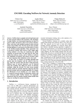 ENCODE: Encoding NetFlows for Network Anomaly Detection