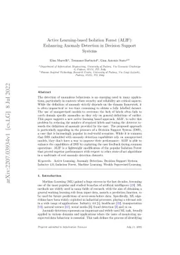 Active Learning-based Isolation Forest (ALIF): Enhancing Anomaly
  Detection in Decision Support Systems