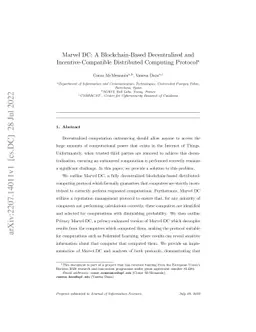 Marvel DC: A Blockchain-Based Decentralized and Incentive-Compatible
  Distributed Computing Protocol
