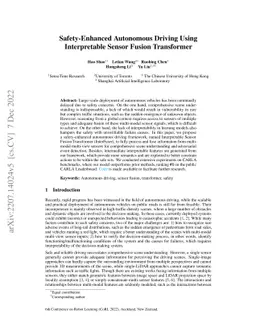 Safety-Enhanced Autonomous Driving Using Interpretable Sensor Fusion
  Transformer