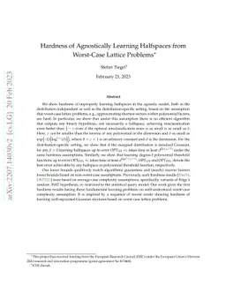 Hardness of Agnostically Learning Halfspaces from Worst-Case Lattice
  Problems