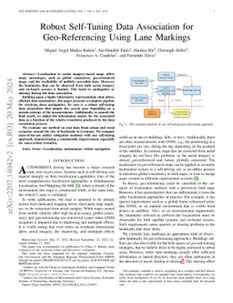 Robust Self-Tuning Data Association for Geo-Referencing Using Lane
  Markings