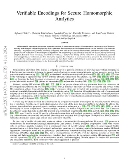 Verifiable Encodings for Secure Homomorphic Analytics