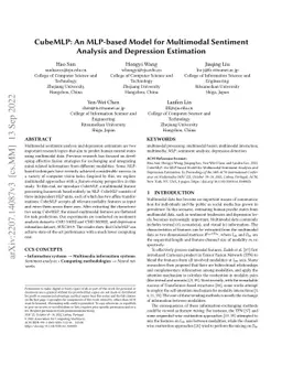 CubeMLP: An MLP-based Model for Multimodal Sentiment Analysis and
  Depression Estimation