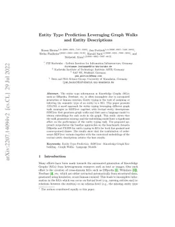 Entity Type Prediction Leveraging Graph Walks and Entity Descriptions