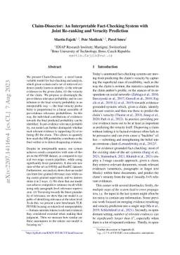 Claim-Dissector: An Interpretable Fact-Checking System with Joint
  Re-ranking and Veracity Prediction