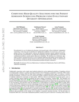 Computing High-Quality Solutions for the Patient Admission Scheduling
  Problem using Evolutionary Diversity Optimisation