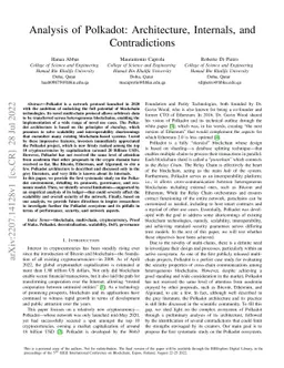 Analysis of Polkadot: Architecture, Internals, and Contradictions