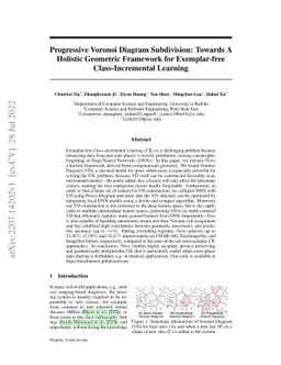 Progressive Voronoi Diagram Subdivision: Towards A Holistic Geometric
  Framework for Exemplar-free Class-Incremental Learning