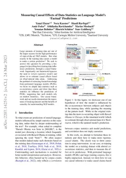 Measuring Causal Effects of Data Statistics on Language Model's
  `Factual' Predictions