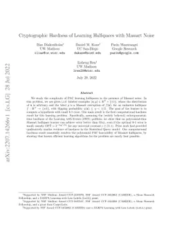 Cryptographic Hardness of Learning Halfspaces with Massart Noise