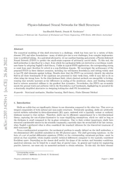 Physics-Informed Neural Networks for Shell Structures