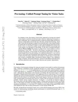 Pro-tuning: Unified Prompt Tuning for Vision Tasks
