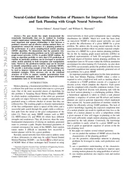 Neural-Guided RuntimePrediction of Planners for Improved Motion and Task
  Planning with Graph Neural Networks