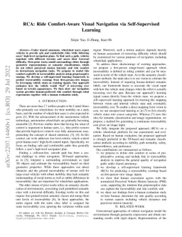 RCA: Ride Comfort-Aware Visual Navigation via Self-Supervised Learning