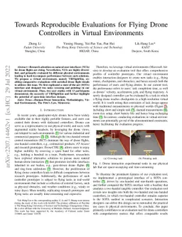 Towards Reproducible Evaluations for Flying Drone Controllers in Virtual
  Environments