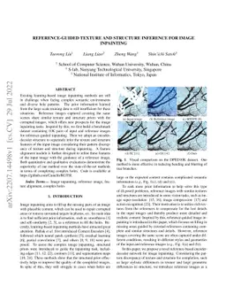 Reference-Guided Texture and Structure Inference for Image Inpainting