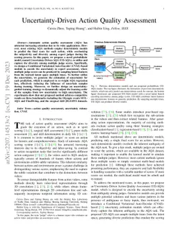 Uncertainty-Driven Action Quality Assessment
