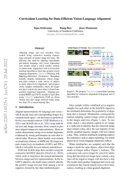 Curriculum Learning for Data-Efficient Vision-Language Alignment