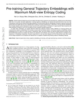 Pre-training General Trajectory Embeddings with Maximum Multi-view
  Entropy Coding