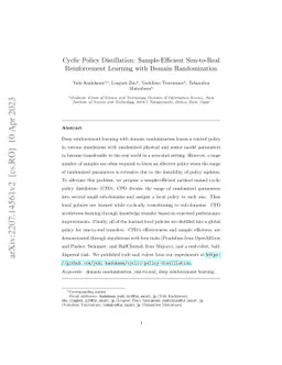Cyclic Policy Distillation: Sample-Efficient Sim-to-Real Reinforcement
  Learning with Domain Randomization