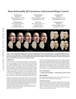 Deep Deformable 3D Caricatures with Learned Shape Control