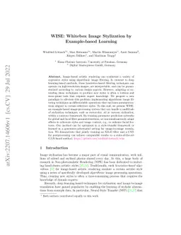 WISE: Whitebox Image Stylization by Example-based Learning