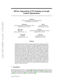 BiFeat: Supercharge GNN Training via Graph Feature Quantization