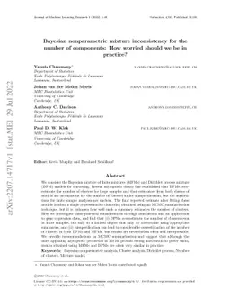 Bayesian nonparametric mixture inconsistency for the number of
  components: How worried should we be in practice?