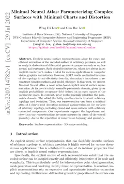 Minimal Neural Atlas: Parameterizing Complex Surfaces with Minimal
  Charts and Distortion