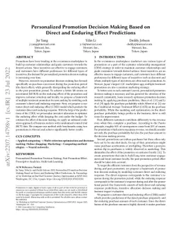 Personalized Promotion Decision Making Based on Direct and Enduring
  Effect Predictions