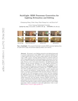 StyleLight: HDR Panorama Generation for Lighting Estimation and Editing