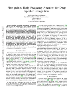 Fine-grained Early Frequency Attention for Deep Speaker Recognition