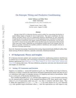 On Entropic Tilting and Predictive Conditioning