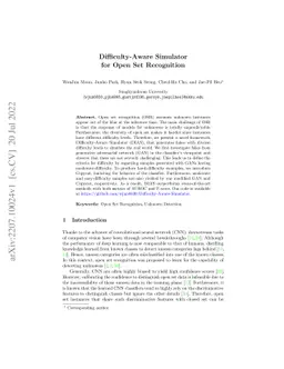 Difficulty-Aware Simulator for Open Set Recognition