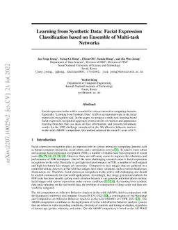 Learning from Synthetic Data: Facial Expression Classification based on
  Ensemble of Multi-task Networks