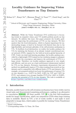 Locality Guidance for Improving Vision Transformers on Tiny Datasets