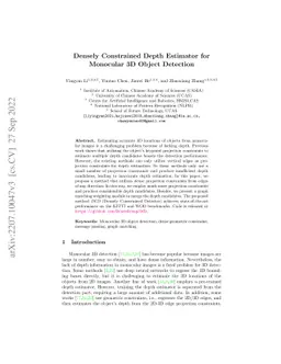 Densely Constrained Depth Estimator for Monocular 3D Object Detection