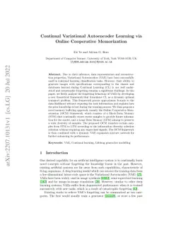 Continual Variational Autoencoder Learning via Online Cooperative
  Memorization