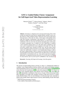 GOCA: Guided Online Cluster Assignment for Self-Supervised Video
  Representation Learning