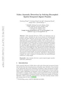 Video Anomaly Detection by Solving Decoupled Spatio-Temporal Jigsaw
  Puzzles
